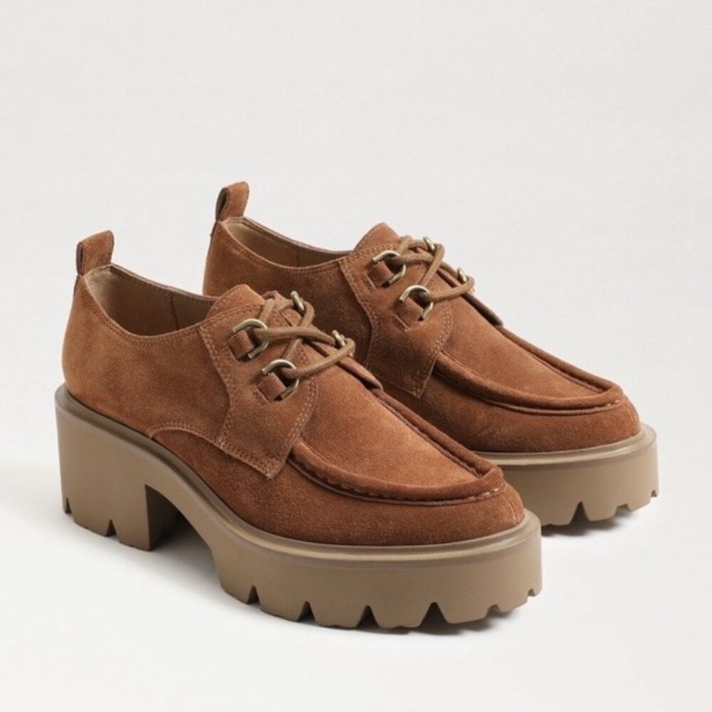 SAM EDELMAN monna chukka suede platform loafers